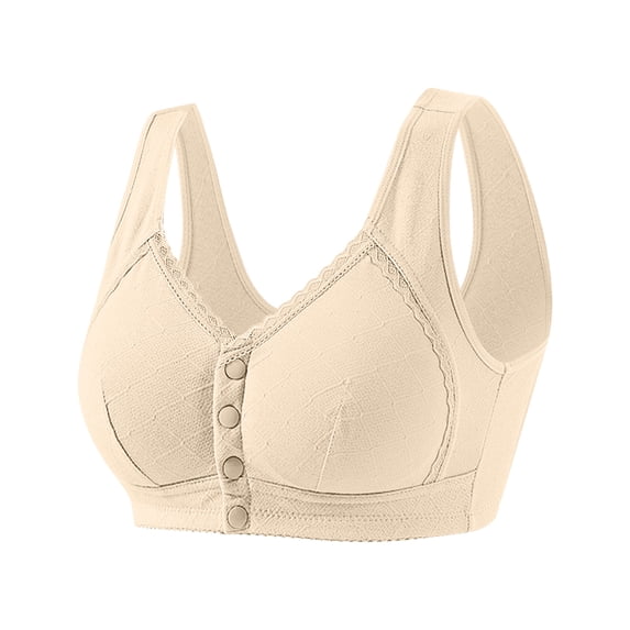 IFNWSV Wireless Front Closure Bras for Women Plus Size Full Coverage Breathable Comfort Bra with Wide Side