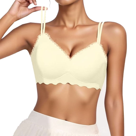 IFNWSV Women's Full Coverage Sports Bra for Large Bust, Seamless Wide Shoulder Wireless Minimizer with Gathered Back Support