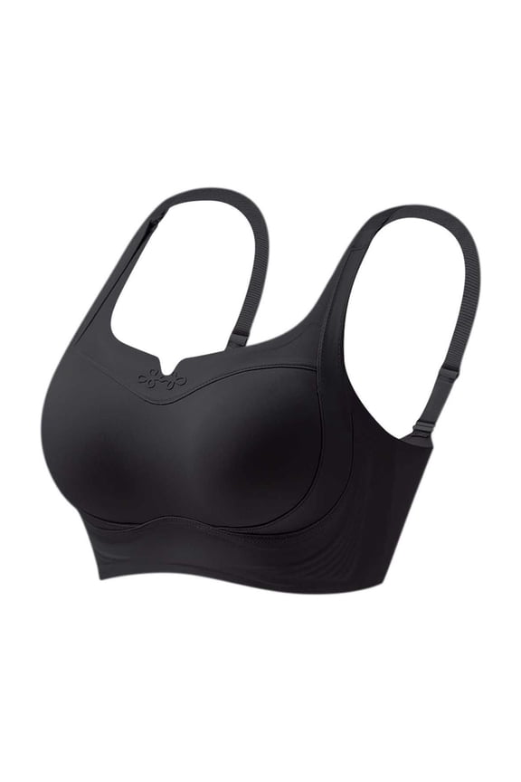 Women's Halter Neck Bra with Removable Pads, Solid Color Seamless Wireless Everyday Bra