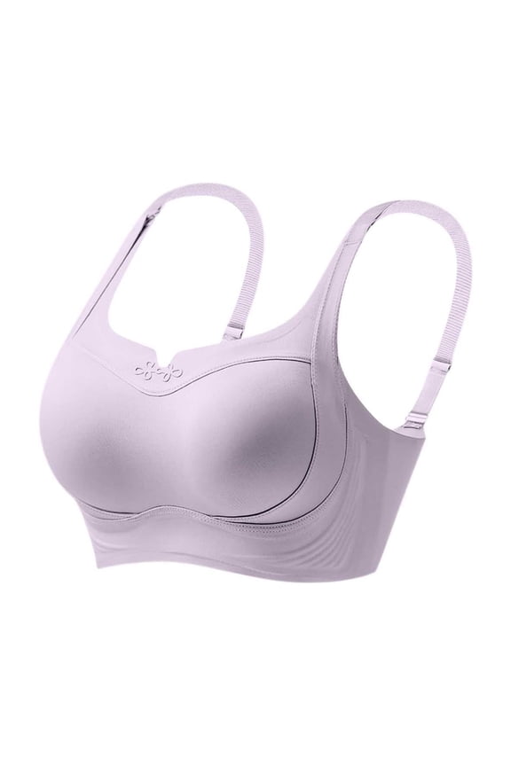 Women's Halter Neck Bra with Removable Pads, Solid Color Seamless Wireless Everyday Bra
