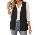 thumbnail image 1 of IFNWSV Womens Blazer Solid Sleeveless Vest Lapel Button Open Front Business Casual Jacket Office Workwear, 1 of 7