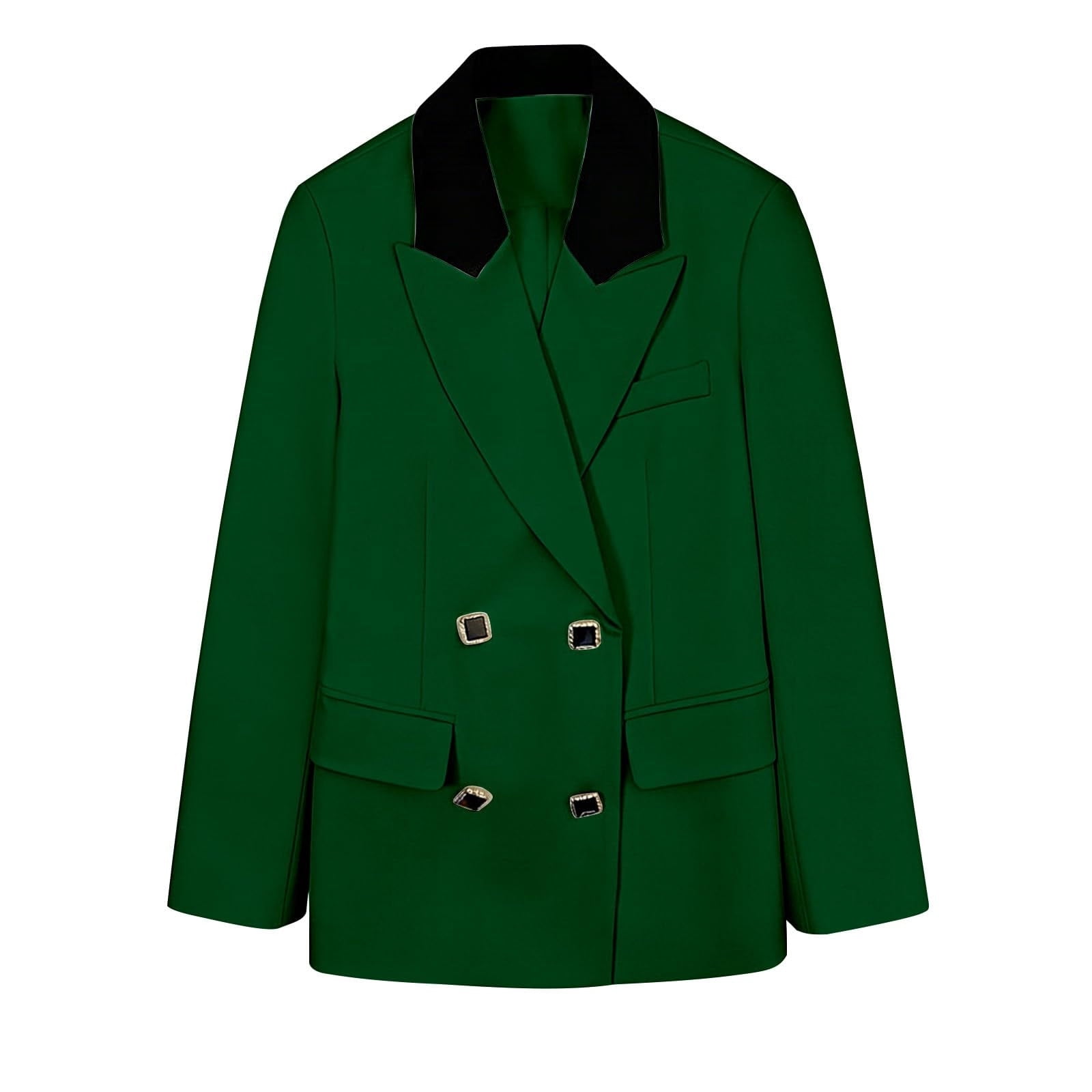 IFNWSV Womens Business Casual Blazer Solid Lapel Open Front Button Long ...