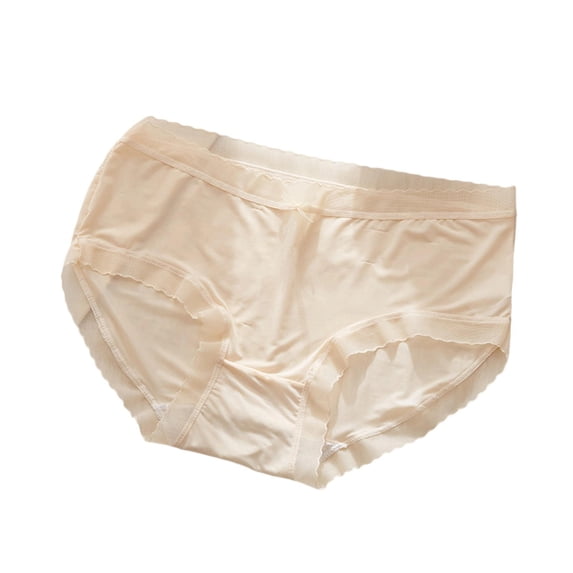 IFNWSV Womens Cotton Briefs Underwear Breathable Soft Solid Color Bikini Panties for Women Daily Fit Beige M