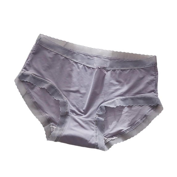 IFNWSV Womens Cotton Briefs Underwear Breathable Soft Solid Color Bikini Panties for Women Daily Fit Gray L
