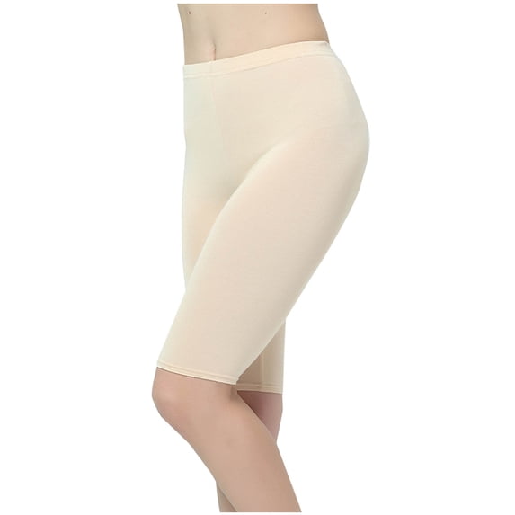 IFNWSV Womens High Waist Compression Stretch Yoga Shorts Seamless Shaping Fit Summer Athletic Shorts Beige 2XL