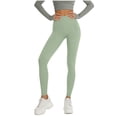 thumbnail image 1 of IFNWSV Yoga Pants for Women High Waisted Solid Tight Stretchy Workout Leggings with Elastic Waistband Ankle Length Green M, 1 of 6