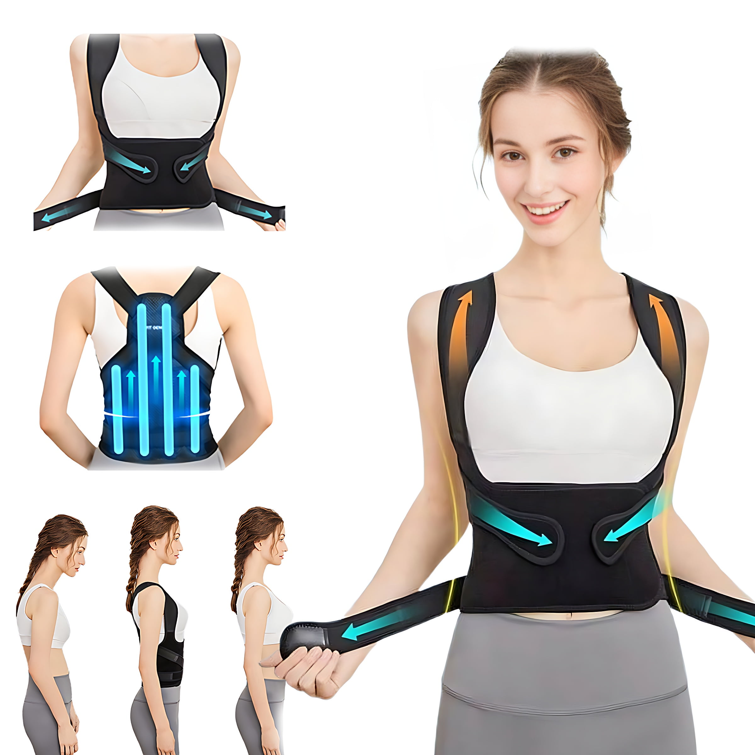 IFOCW Back Brace and Posture Correcto for Women and Men, Shoulder Straightener, Adjustable Full Back Support,Scoliosis, Hunchback, Hump, Thoracic, Spine Corrector
