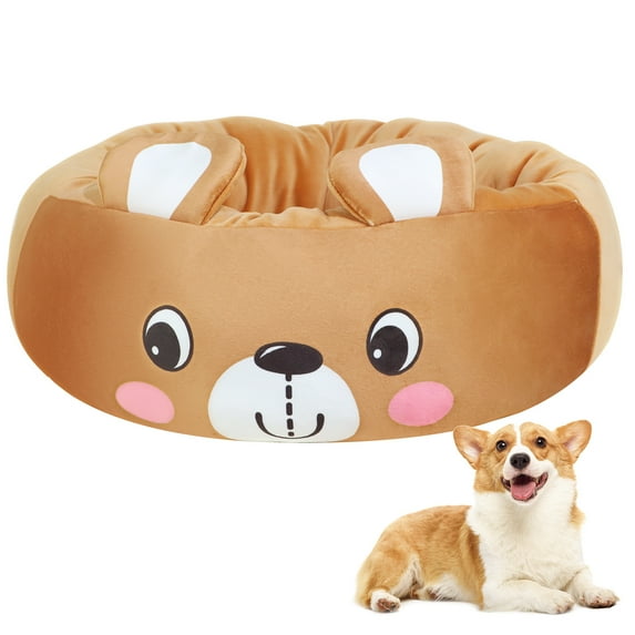 IFOYO 20 Inch Bear Dog Pet Bed, Warming Cozy Soft Dog Round Bed, Plush Dog Cat Cushion bed for Small Dogs