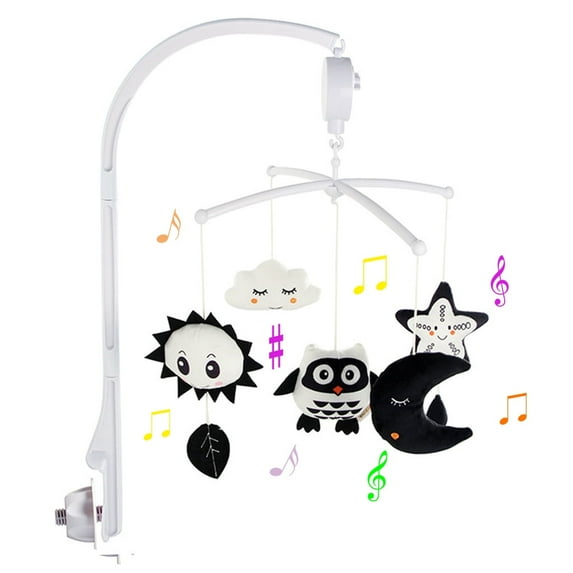 IFOYO Baby Crib Mobile with Music, Baby Mobile for Crib with Plush Rattle Toys, Music Box Nursery Mobile Toys, 0-24 Months, Owl
