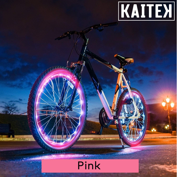 IFRENCHIE LED Bicycle Wheel Spoke Light for 2 Wheel, Pink