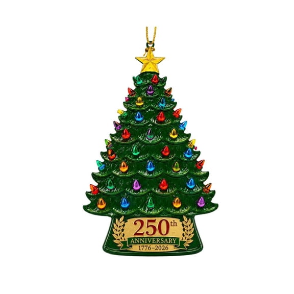 IFRINID Christmas 250th Anniversary Ornament, 4.72 Inch Acrylic 1776-2026 Hanging Decoration for Christmas Tree and Holiday Home Decor