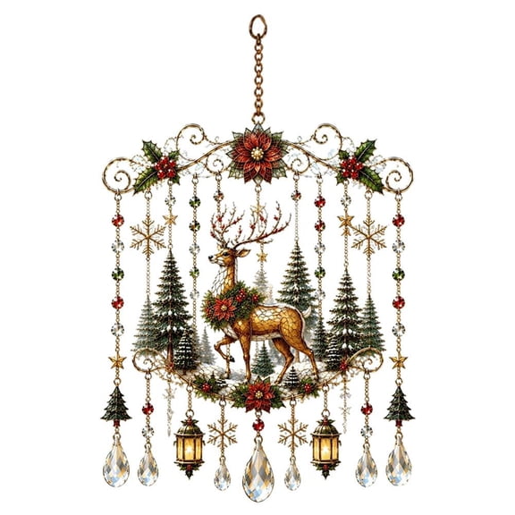 IFRINID Christmas Acrylic Window Hanging Decor, 8.66-Inch Holiday Ornament, Select Your Design for Window, Door and Home Decor