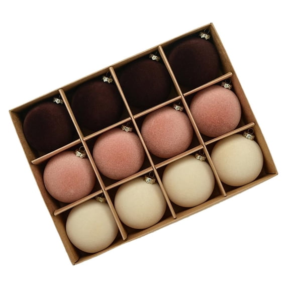 IFRINID Christmas Ball Ornaments, 12-Pack 2.36 Inch Plush Velvet-Style Hanging Balls for Christmas Tree, Wreath and Holiday Home Decor