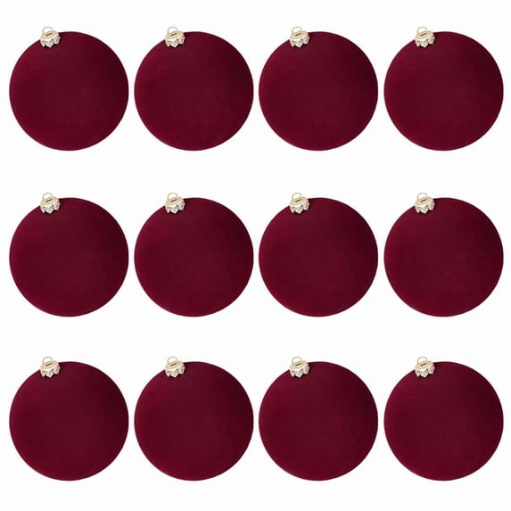 IFRINID Christmas Ball Ornaments, 12-Pack 2.36 Inch Plush Velvet-Style Hanging Balls for Christmas Tree, Wreath and Holiday Home Decor