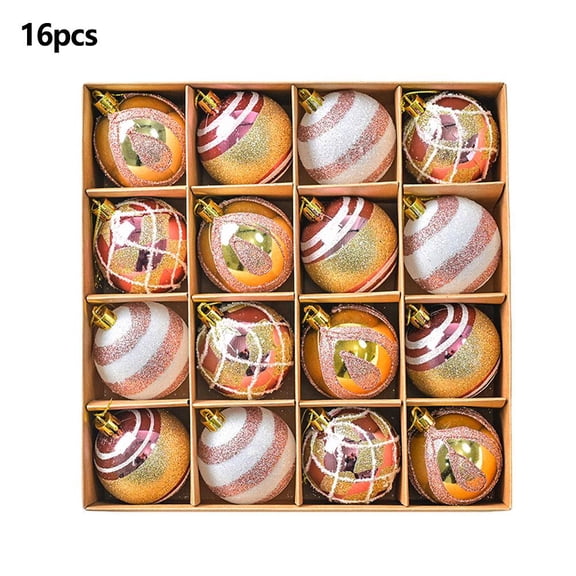 IFRINID Christmas Ball Ornaments, 16 pcs 2.36 in Plastic Hanging Decorations with Glitter and Shiny Finish for Holiday Tree Decor
