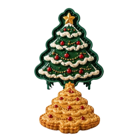 IFRINID Christmas Tree Baking Mold, 3.54 Inch PLA Cookie Dough Press Mold for Pastries, Cookies and Holiday Baking