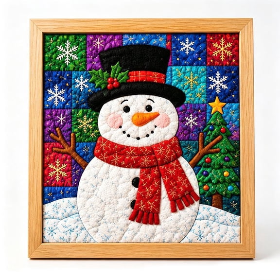IFRINID DIY Christmas Fabric Art Kit, No-Sewing Holiday Craft with Wood Frame, 3D Christmas Wall Decor for Kids and Family Activities