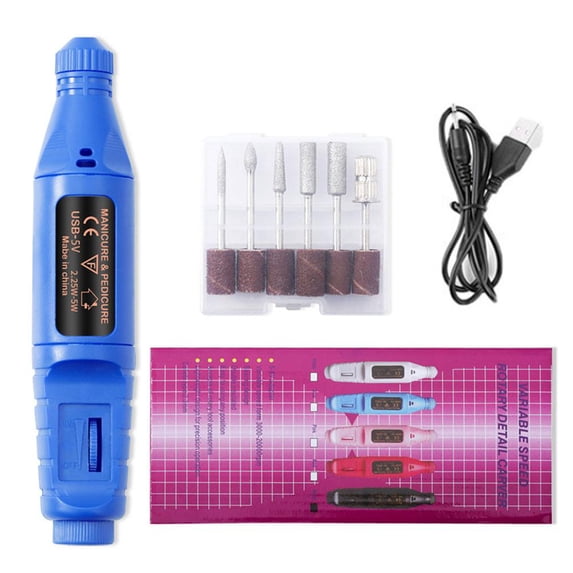 IFRINID Electric Nail Drill Kit, USB Rechargeable Nail File Machine with 6 Bits for Manicure, Pedicure and Nail Care