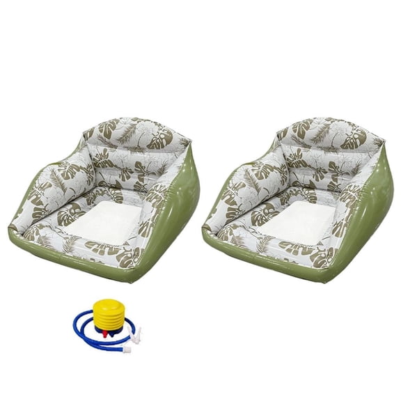 IFRINID Inflatable Pool Seat Float with Cup Holder, Thickened PVC Water Lounge Chair for Pool, Beach and Lake 2pcs