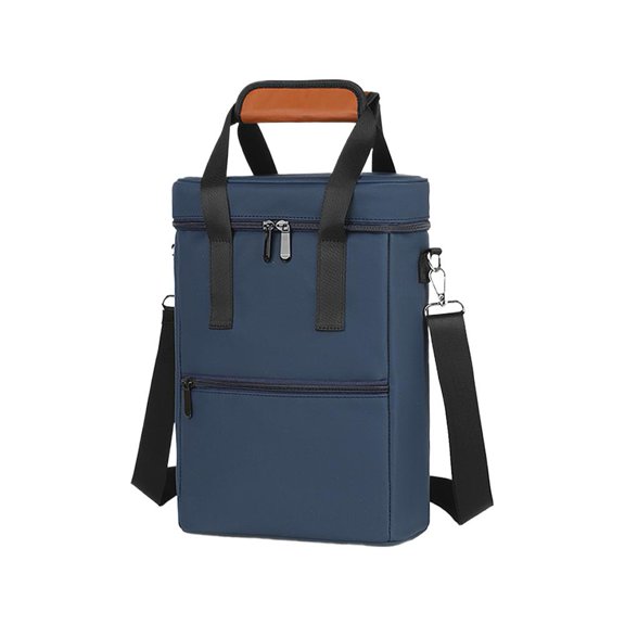 IFRINID Insulated Wine Carrier Bag Waterproof Leather Tote With Thermal Liner, Dual Carry for Car Camping Picnic