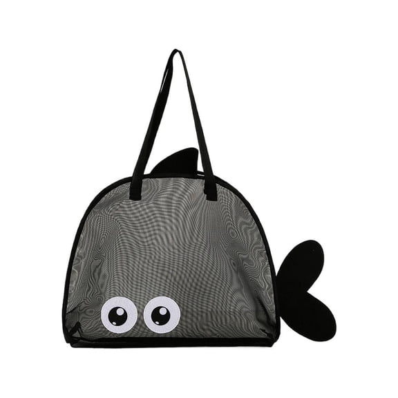 IFRINID Large Capacity Mesh Beach Bag for Kids-Quick Dry Polyester Tote With Fish Design for Beach, Pool, and Travel