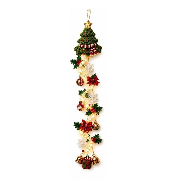 IFRINID Lighted Christmas Door Hanging Ornament, 19.69 in Fabric Holiday Decoration, Select Your Design