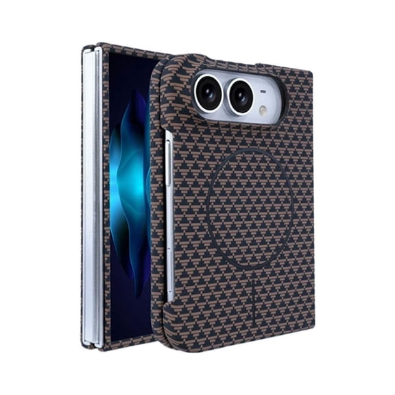 IFRINID Magnetic Phone Case Compatible with iPhone 18 Duo, Ultra-Thin ABS Protective Cover with Carbon Fiber Texture