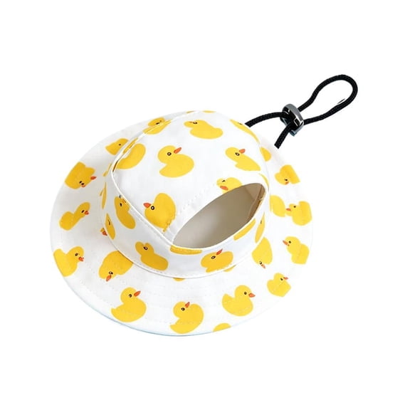 IFRINID Pet Sun Hat for Small Dogs, Adjustable Polyester Puppy Hat with Chin Strap for Outdoor Walking, Beach, Travel and Daily Wear