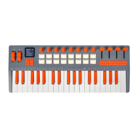 IFRINID SMK-37 Elite MIDI Keyboard Controller, 37-Key Wireless Synth with 16 RGB Pads, 64-Step Sequencer and 2000 mAh Battery