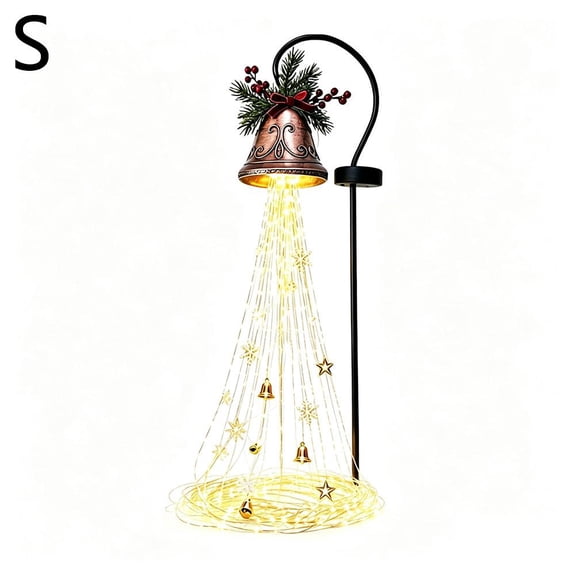 IFRINID Solar Christmas Bell Garden Stake Light, 24.41 Inch Iron Chasing Light Outdoor Holiday Decoration for Pathway, Lawn and Yard