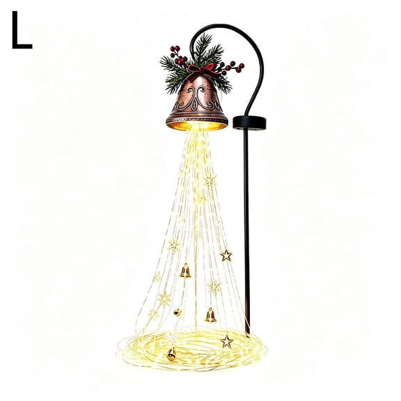 IFRINID Solar Christmas Bell Garden Stake Light, 39.37 Inch Iron Chasing Light Outdoor Holiday Decoration for Pathway, Lawn and Yard