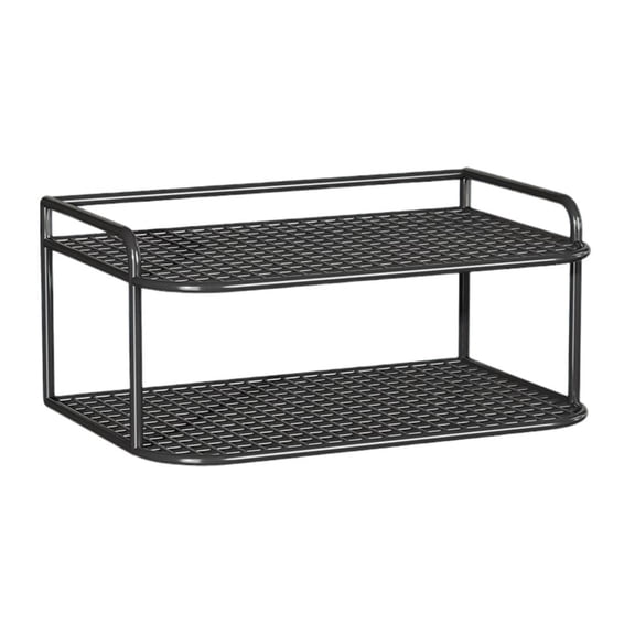 IFRINID Wall Shelf, 2-Tier Iron Frame Floating Storage Rack for Projectors, Routers and Tv Boxes, Space Saving Organizer for Bedroom and