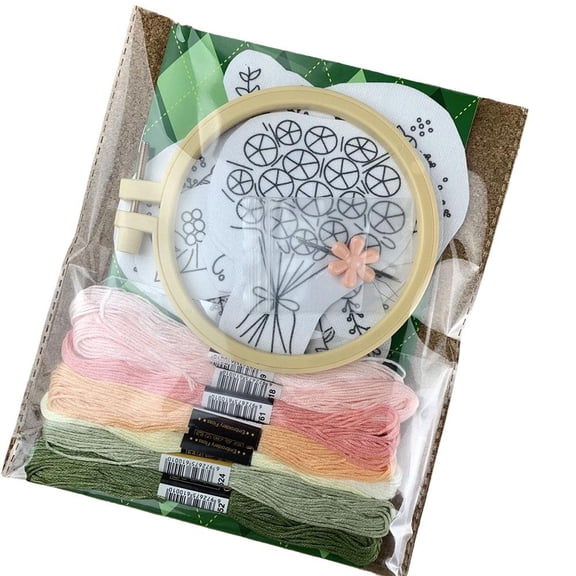 IFRINID Water Soluble Self Adhesive Embroidery Kit With 9 Rose Patterns, Beginner Diy Hand Embroidery Supplies for Clothing and Fabric