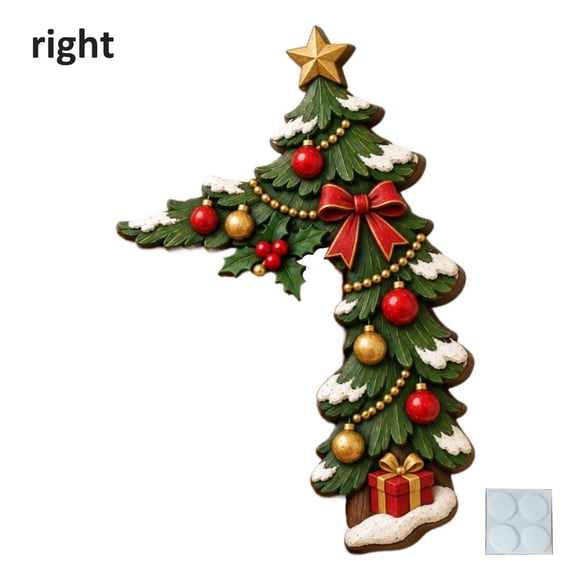 IFRINID Wooden Christmas Door Frame Corner Decoration, Right Angle Holiday Accent for Door, Window, Shelf, 1 Piece