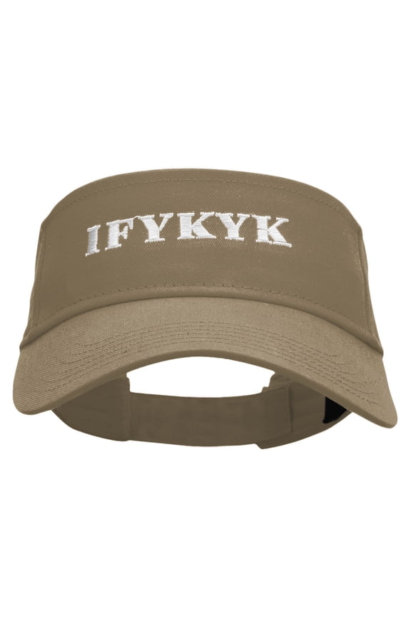 IFYKYK Embroidered Cotton Twill Sun Visor - Khaki OSFM