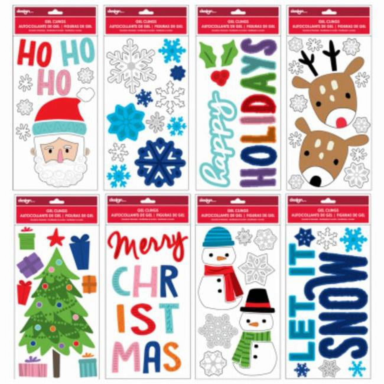IG Design Group Americas 5.5 x 12 in. True Value Xmas Gell Clings, Small