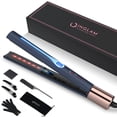 thumbnail image 1 of IG INGLAM 1" Infrared Flat Iron for Hair, Round 2 in 1 Hair Straightener Flat Iron, Dual Voltage, Prussian Blue, 1 of 7