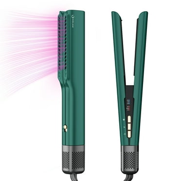 IG INGLAM Air Straightener - Advanced One-Step Airflow Hair Straightener & Dryer, Airflow Flat Iron with 200 Million Negative Ions, Dark Green