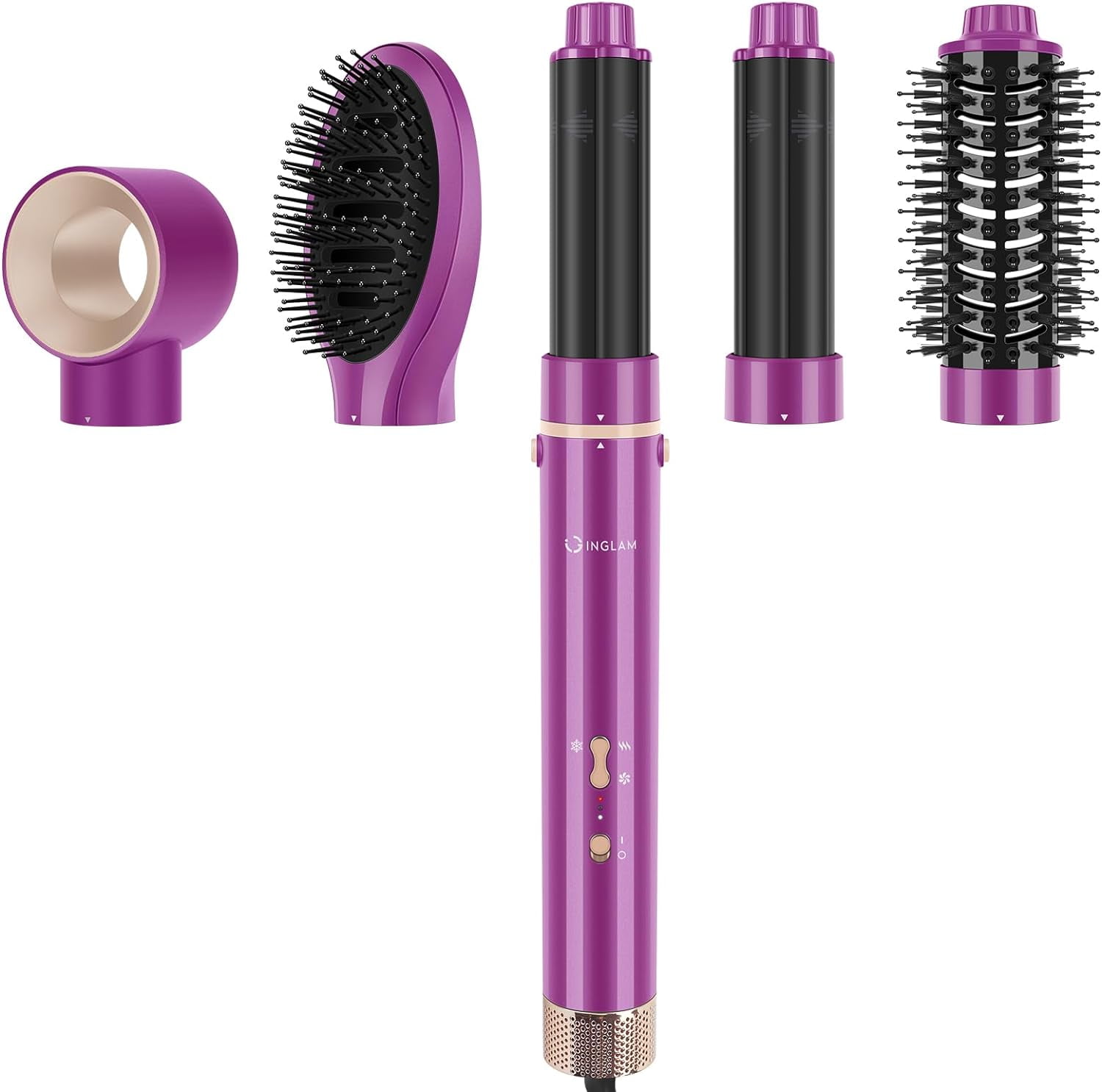 IG INGLAM MegaAIR Styler, 5 in1 Professional Hair Dryer Brush 110,000