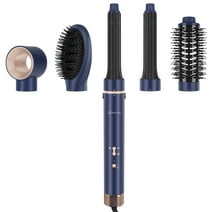 IG INGLAM MegaAIR Styler, 5 in-1 Professional Hair Dryer Brush 110,000 RPM Brushless BLDC Motor Ionic Hot Air Brush Set Hair Styler Volumizing and Shape, Prussian Blue