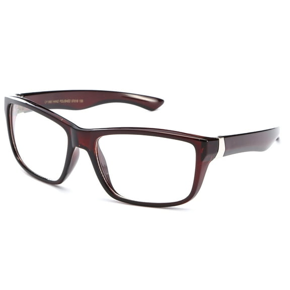IG Men's Rectangular High Fashion Clear Lens Glasses in Tortoise