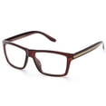 thumbnail image 1 of IG Unisex Retro Squared Celebrity Striped Temple Clear Lens Fashion Glasses in Black, 1 of 2