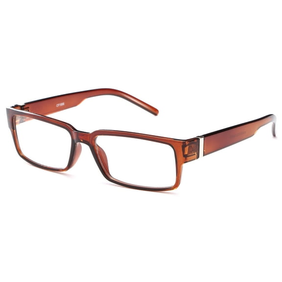 IG Unisex Translucent Squared High Quality Clear Lens Fashion Glasses in Brown