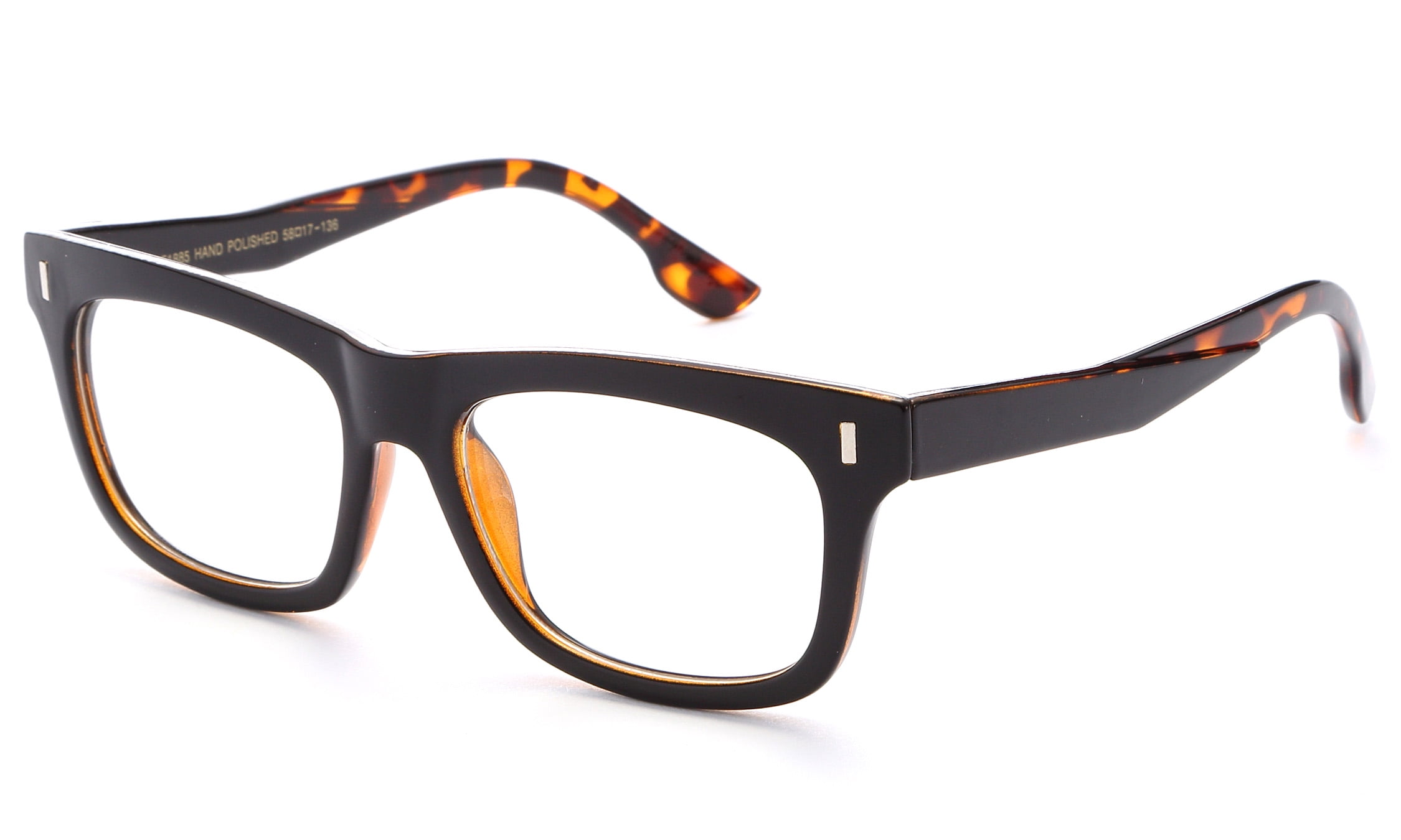 IG Unisex Translucent Square Frame Glasses – Clear Lens With Brown Frame, UV400 Protection, Polycarbonate Lenses - View #2