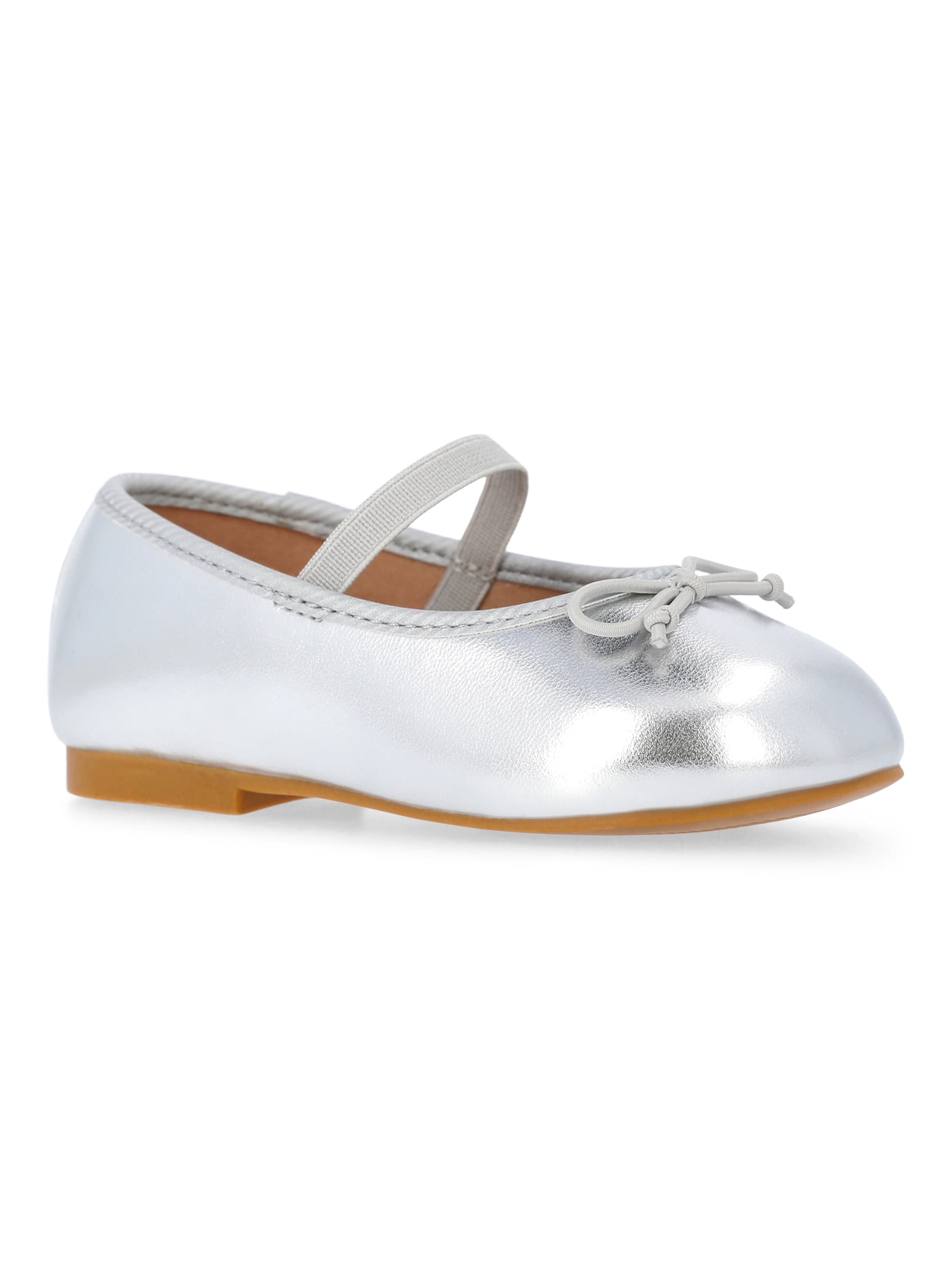 Wonder Nation Baby Girls Bow Ballet Dress Shoes