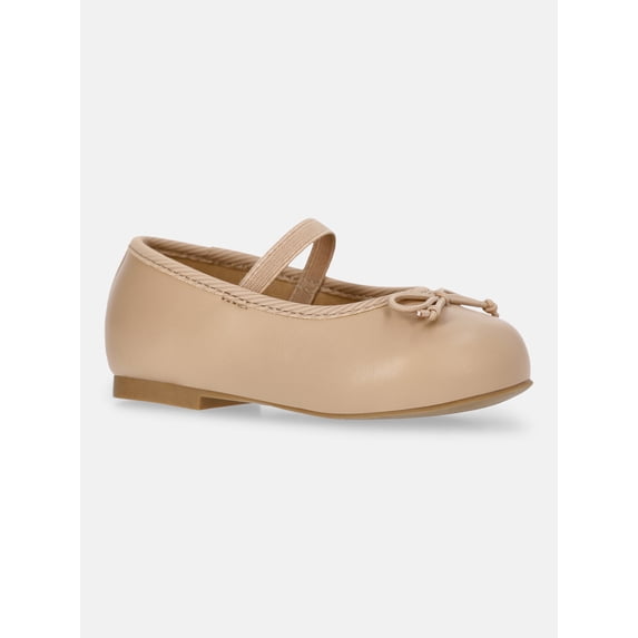 Wonder Nation Baby Girls Bow Ballet Dress Shoes