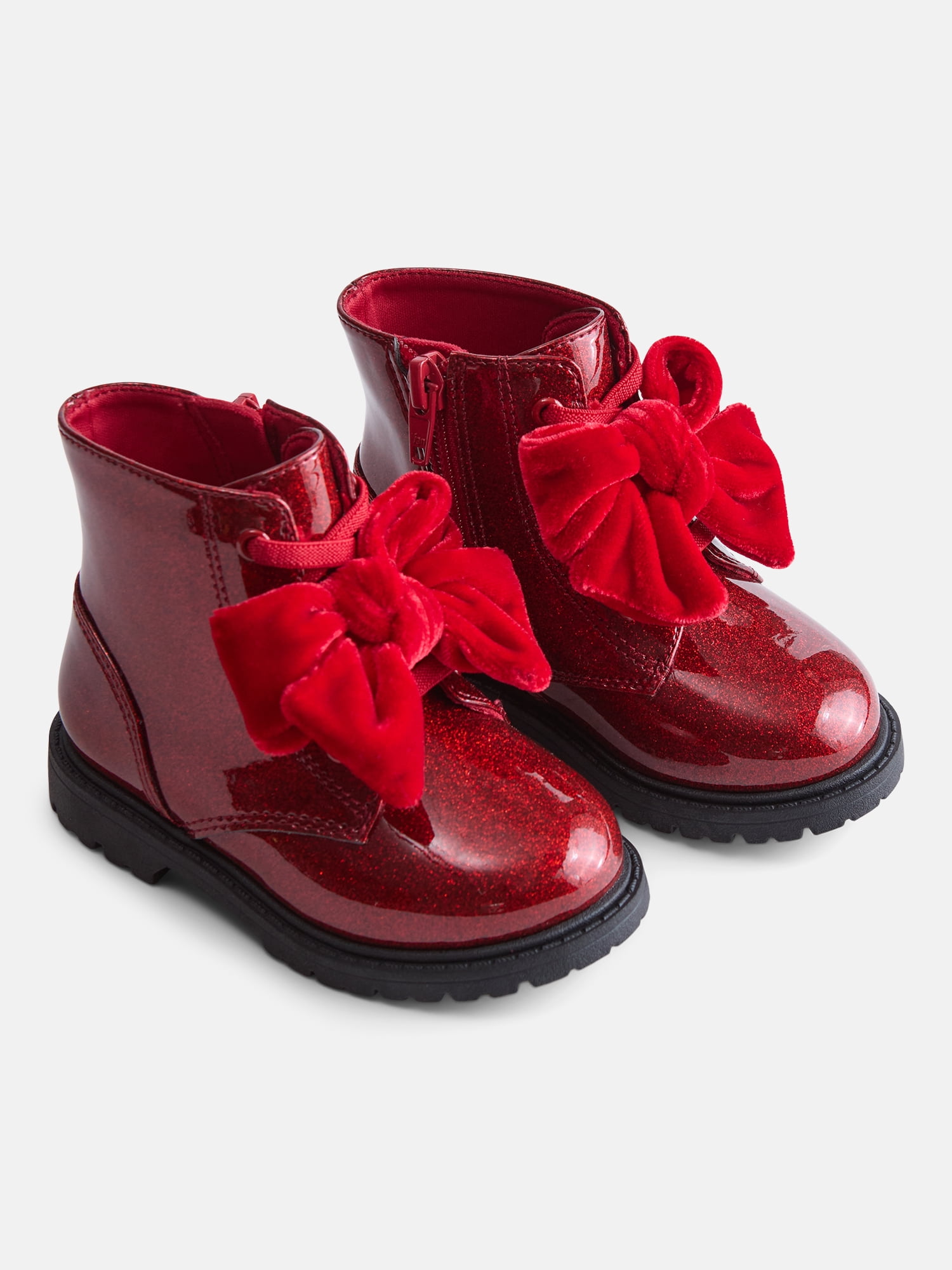 Wonder Nation Baby and Toddler Girls Bow Combat Boots