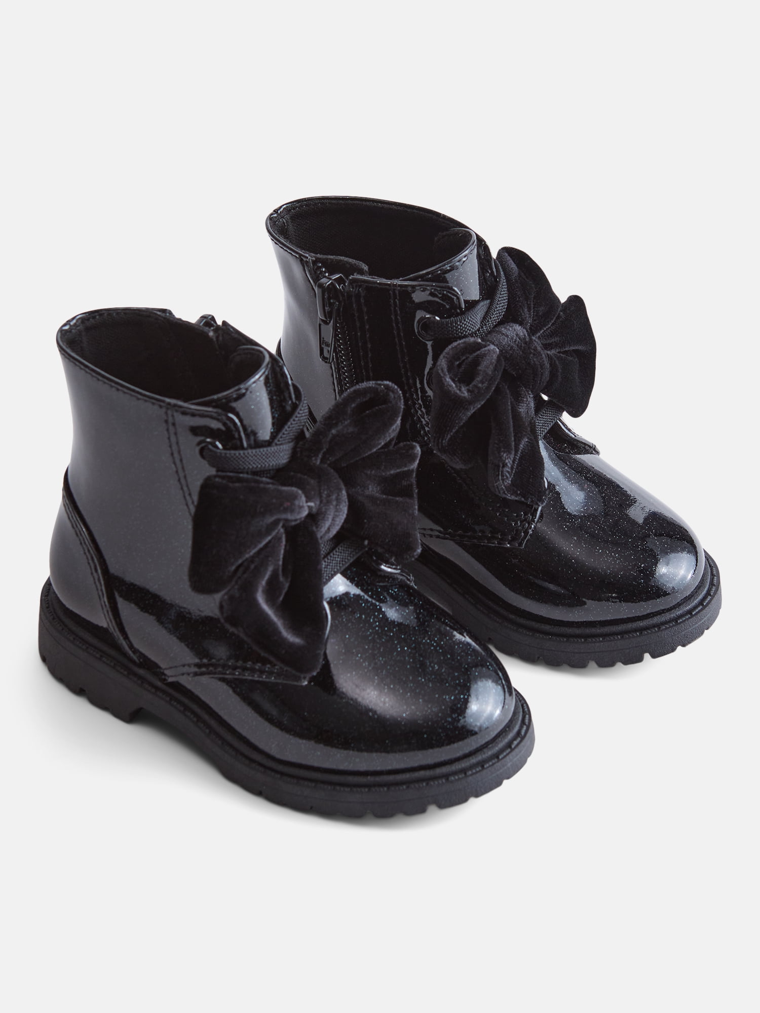 Wonder Nation Baby and Toddler Girls Bow Combat Boots