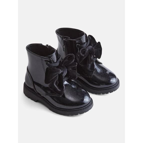 Wonder Nation Baby and Toddler Girls Bow Combat Boots