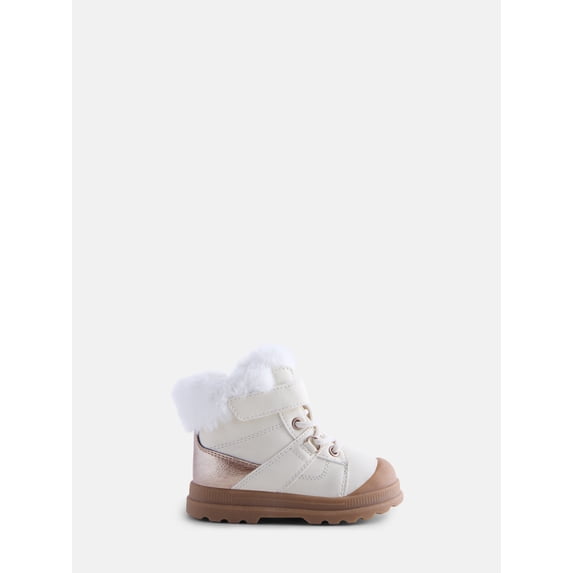 Wonder Nation Baby and Toddler Girls Winter Boots with Faux Fur Lining